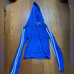 Blue hoodie long sleeve shirt